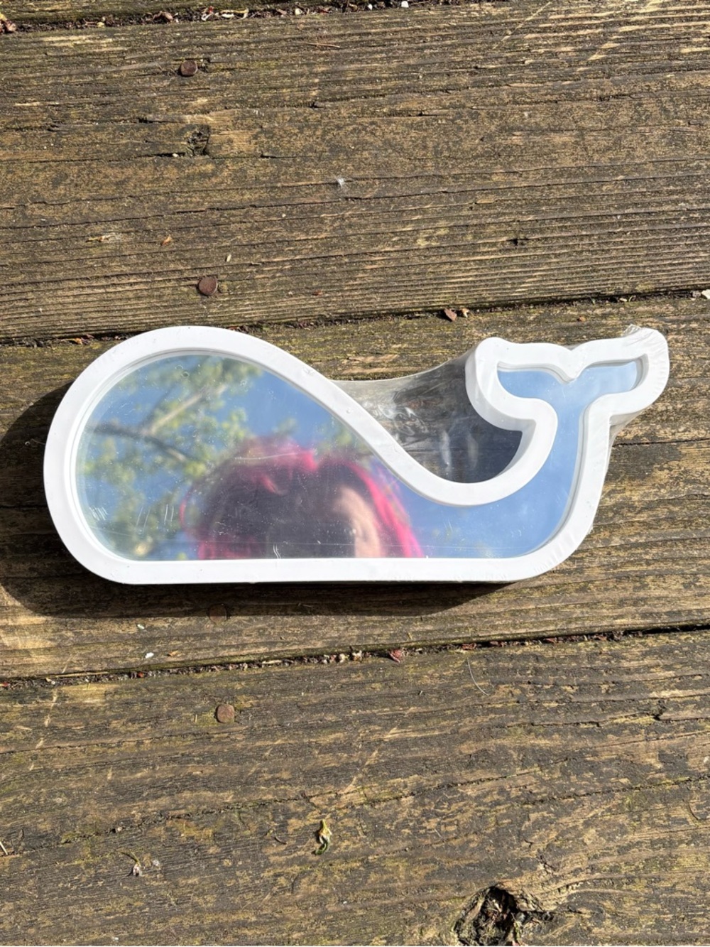 White Whale Shaped Mini Mirror New